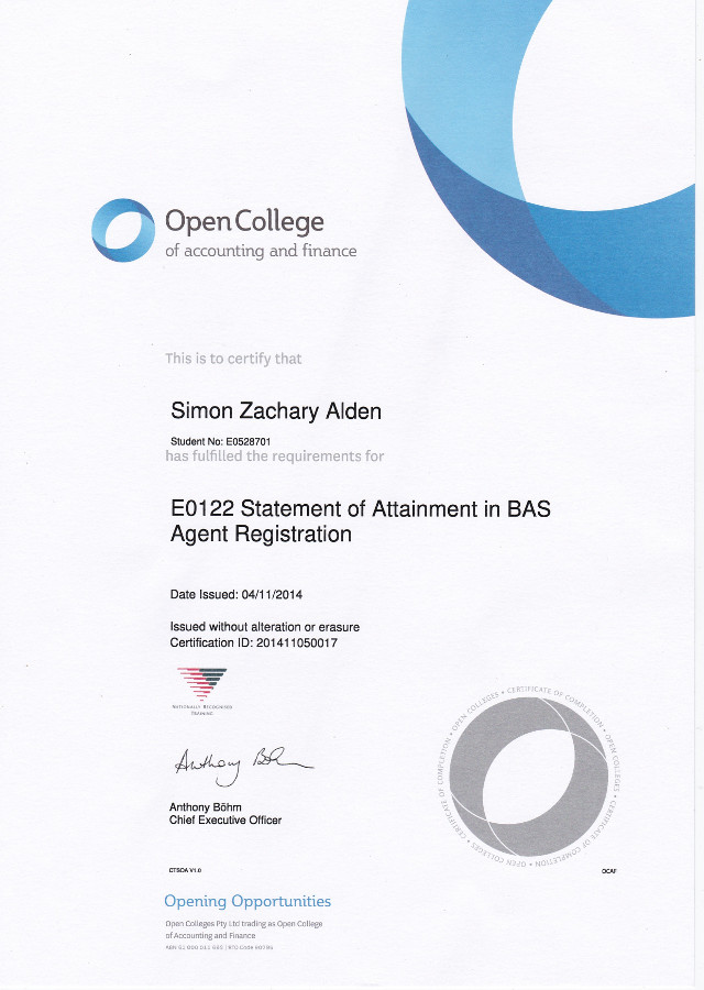 BAS Certificate